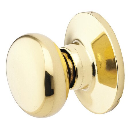 Knob Lockset,Biscuit Style,Polished Brss