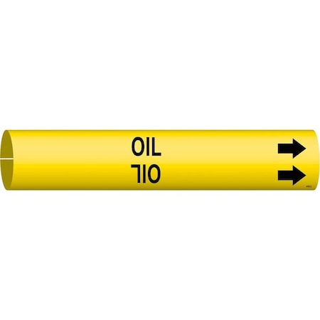 Pipe Marker,Oil,Yellow,2-1/2 to 3-7/8 In