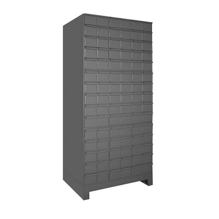 Prime Cold Rolled Steel Enclosed Bin Shelving, 12 1/4 in D x 68 3/8 in H x 34 in W, 15 Shelves