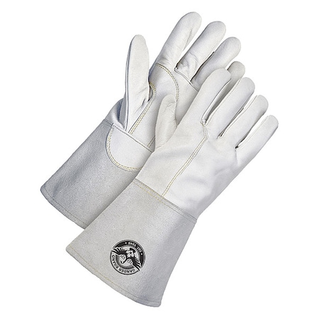 60-1-1720 Welding Gloves, Gauntlet Cuff, Wing Thumb, Premium Goatskin, L, 1 PR