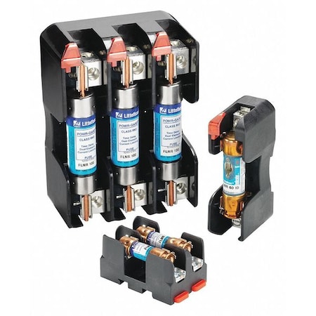 Open Fuse Block, 31 to 60A Amp Range, 600V AC/DC Volt Rating, 3 Poles, Box Lug