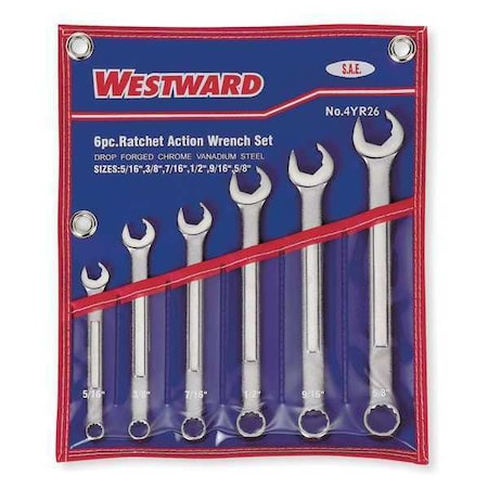 Combo Wrench Set,Ratchet OE,8-14mm,6 Pc