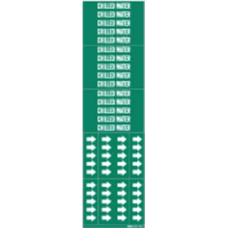 Pipe Marker,Chilled Water,Gn,to 3/4 In