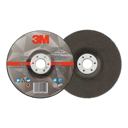 Abrasive Cut-Off Wheel, Type 27, 6 in Dia, 0.125 in Thick, 7/8 in Arbor Hole Size, Ceramic, 36 Grit