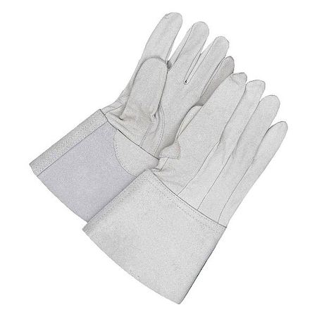 Gander Brand Welding Gloves, Gauntlet Cuff, Straight Thumb, Premium Goatskin, M, 1 PR