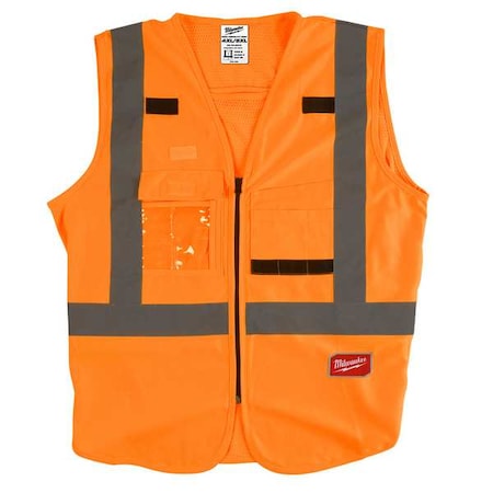 Class 2 High Visibility Orange  Safety Vest - 4XL/5XL (CSA)