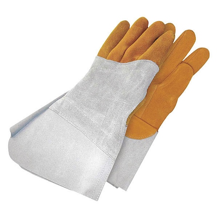 Gander Brand Welding Gloves, Gauntlet Cuff, Straight Thumb, Premium Deerskin, M, 1 PR