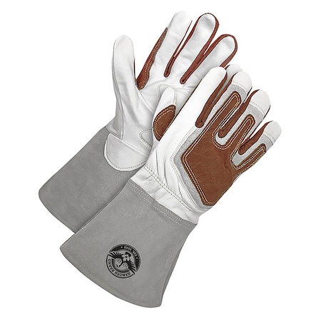 60-1-1940 Welding Gloves, Gauntlet Cuff, Wing Thumb, Premium Goatskin, 2XL, 1 PR