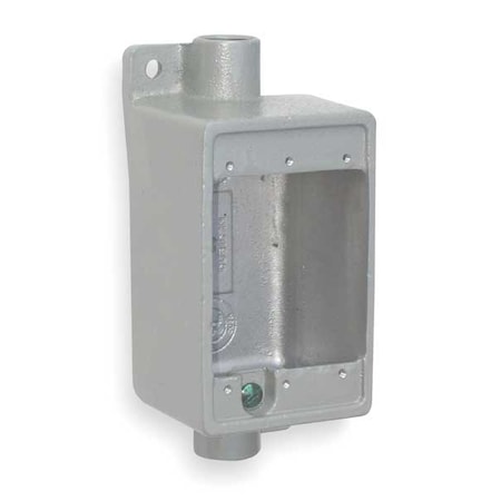 Weatherproof Electrical Box, 28 cu in, FDC Box Type, 1 Gang, Malleable Iron, Rectangular Shape