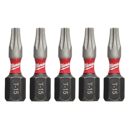 1 in. TORX T15 SHOCKWAVE Impact Duty Insert Bit (5 pk)