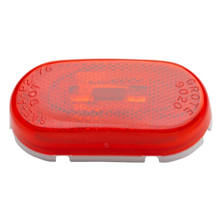 Marker Lamp,Oval With Reflector,Red