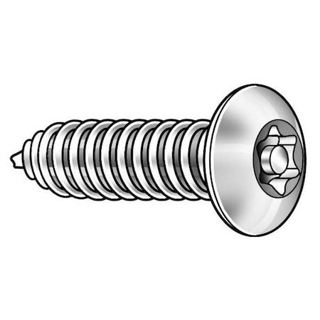 Tamper Resistant Screw, 3/4 in, Plain Finish, 18-8 Stainless Steel, Button Head Torx Drive, 25 PK