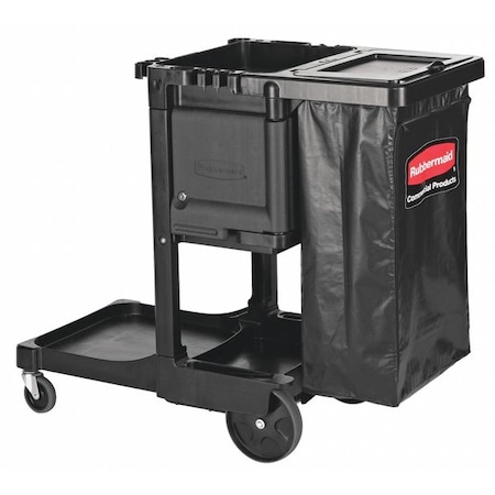 Executive Janitorial Cleaning Cart,Black