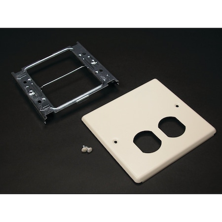 Duplex Two Gang Cover Fitting,Gray,Steel
