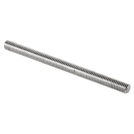 Fully Threaded Rod, 1/2"-13, 12 ft, Stainless Steel, 18-8, Polished Finish