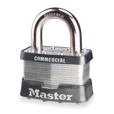 Padlock, Keyed Different, Standard Shackle, Rectangular Steel Body, Steel Shackle, 15/16 in W
