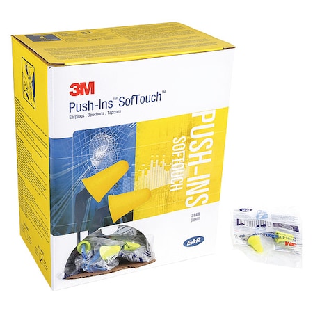 E-A-R, SofTouch Disposable Corded Ear Plugs, Bell Shape, NRR 31 dB, Blue/Yellow, 200PK