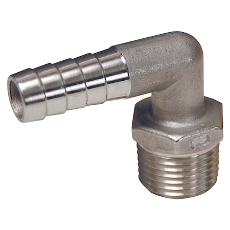 Barbed Hose Fitting,Hose ID 3/8",NPT