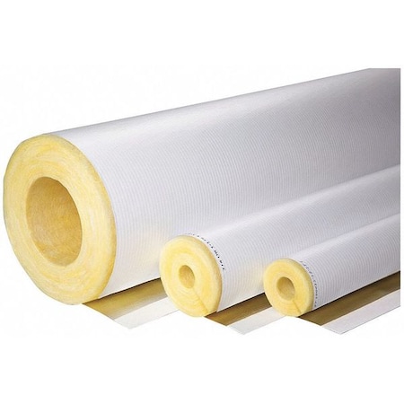 Pipe Insulation, 2-1/8" OD, 3 ft. L, Fiberglass, 2 in Wall