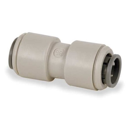 Push-Fit Adapter Fitting, 1/4 in Tube Size, Acetal, Gray, 10 PK