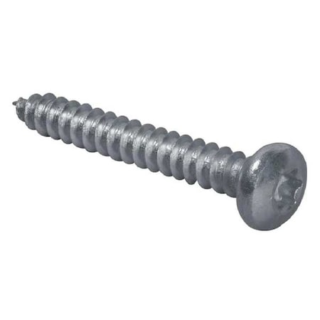 Sheet Metal Screw, #8 x 3/4 in, Zinc Plated Steel Pan Head Torx Drive, 100 PK