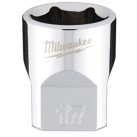 3/8 in. Drive 17mm Metric 6-Point Socket with FOUR FLAT Sides