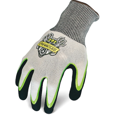 Coated Glove, Nitrile, Sandy, Palm, Not Rated Abrasion Level, Black/Gray/White, S (7)