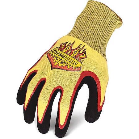 Pyro Heat-Resistant Glove, 284  Degrees F Max Temp., Knit Cuff Yellow/Black, XL ( 10 ), 1 PR