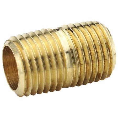 Nipple Brass Nipple, 3/8 in Male NPT X 3/8 in Male NPT