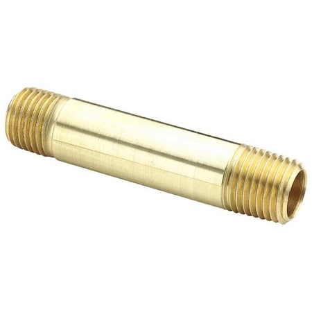 Nipple Brass Nipple, 1/2 in Male NPT X 1/2 in Male NPT
