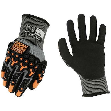 Knit Gloves, Cut Level A7 ,Dipped ,Nitrile ,Sandy ,8 1 PR