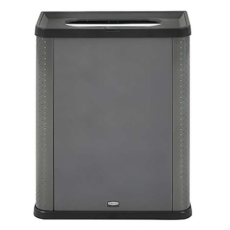 Elevate(TM) 23 gal Rectangular Indoor Metal Can, Gray, None, Metal, 12 3/4 in