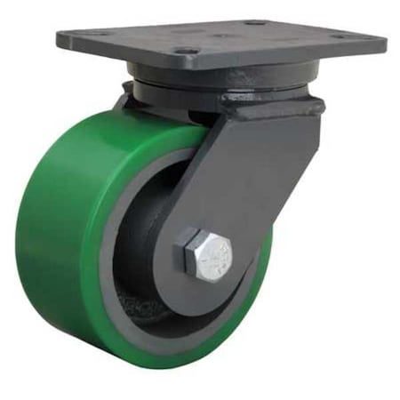 Plate Caster, Swivel, Polypropyln, 6 in, 1600 lb