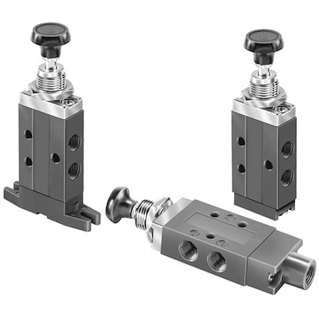 Manual Air Control Valve,3-Way,1/8In NPT