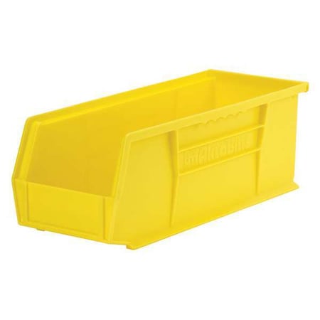 Hang & Stack Storage Bin, Plastic, Yellow, 5 in H, 5 1/2 in W, 14 3/4 in L