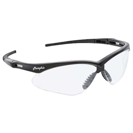 Memphis Reader Safety Glasses, Black Wraparound Frame, Not Applicable Diopter, Clear Lens