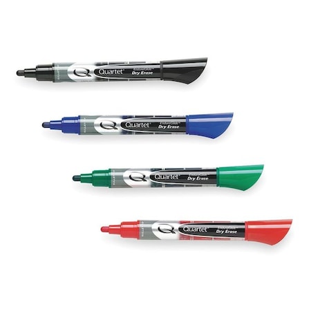 Dry Erase Marker Set, Bullet Tip, Assorted, PK4