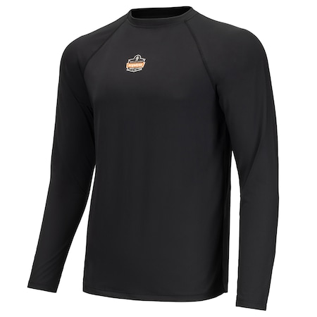 Base Layer Shirt, Polyester/Spandex, Black, XL