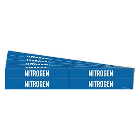 Pipe Marker, Adhesive, White, Nitrogen, PK5, 7200-4-PK