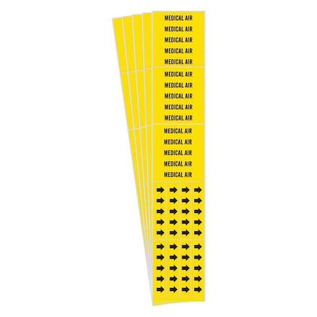 Pipe Marker,Black,Medical Air,PK5, 7184-3C-PK