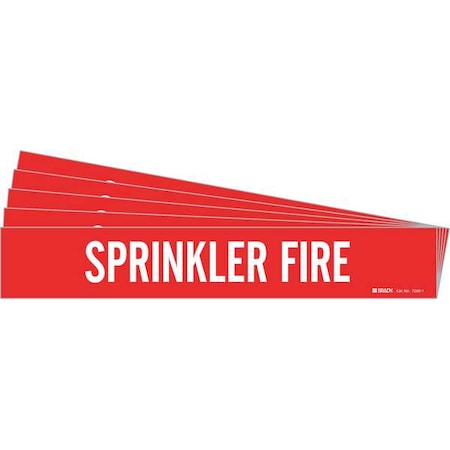 Pipe Marker,White,Sprinkler Fire,PK5, 7268-1-PK