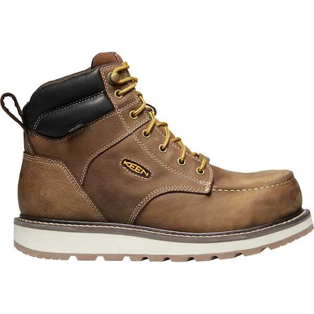 Men's 6-Inch Work Boot, Carbon Fiber Toe, Leather Upper, Rubber Outsole, Lace Up, Brown, 9 1/2 EE