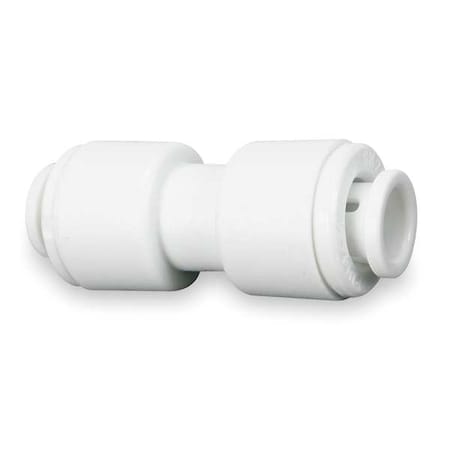 Push-Fit Adapter Fitting, 1/4 in Tube Size, Acetal, White, 10 PK
