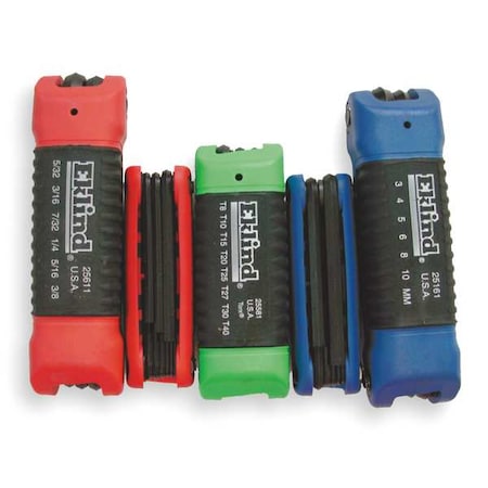 3 Piece Metric/SAE Fold-Up Hex Key Set, 25036