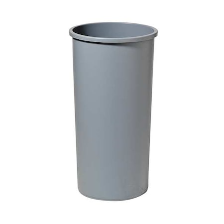 Untouchable(R) 22 gal Round Indoor Plastic Can, Gray, None, Plastic, Not Applicable