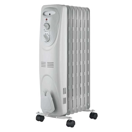 Portable Electric Heater, 1500, 120V AC, 1 Phase, 5118 BtuH, Non-Oscillating