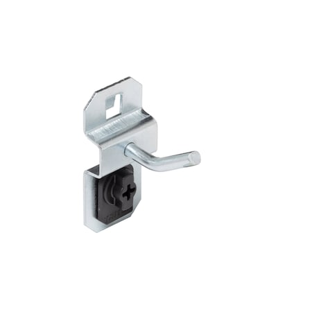 1/2 In. Single Rod 30 Degree Bend Steel Pegboard Hook for LocBoard, PK5