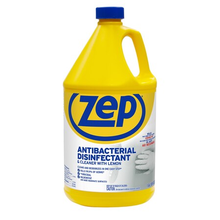 Antibacterial Disinfectant, 1 gal. Jug, Lemon, Clear, 4 PK