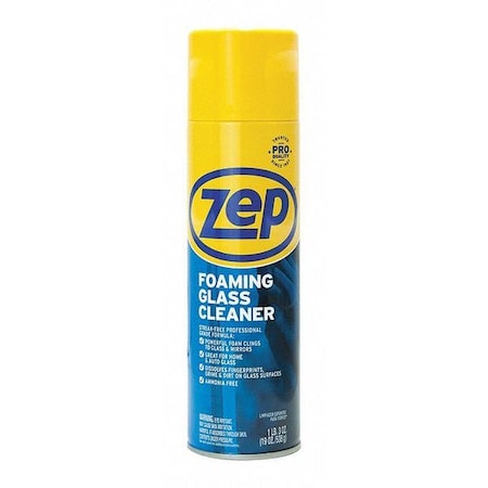Glass Cleaner, Foaming, 20 oz, Aerosol Can, 12 PK
