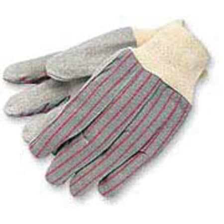 Leather Gloves, Cowhide, Knit Cuff, Straight Thumb, Full Finger, Gray, L, 12 PK